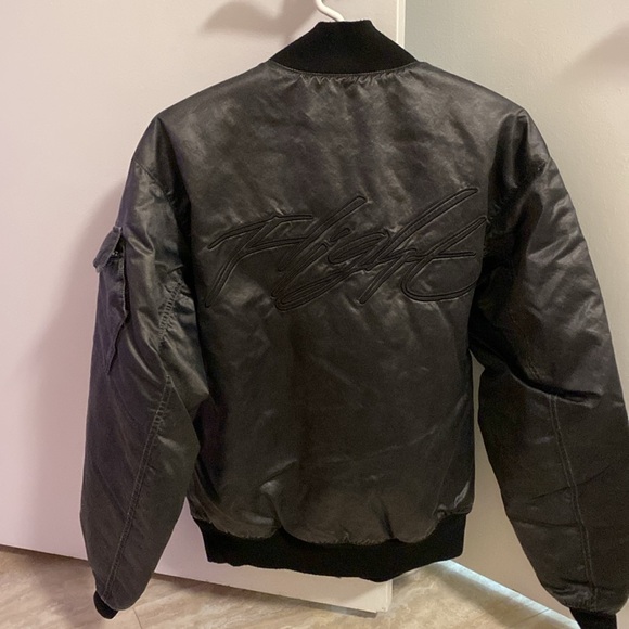 NWT Jordan Washed Renegade Bomber Jacket Black Small - Picture 3 of 5